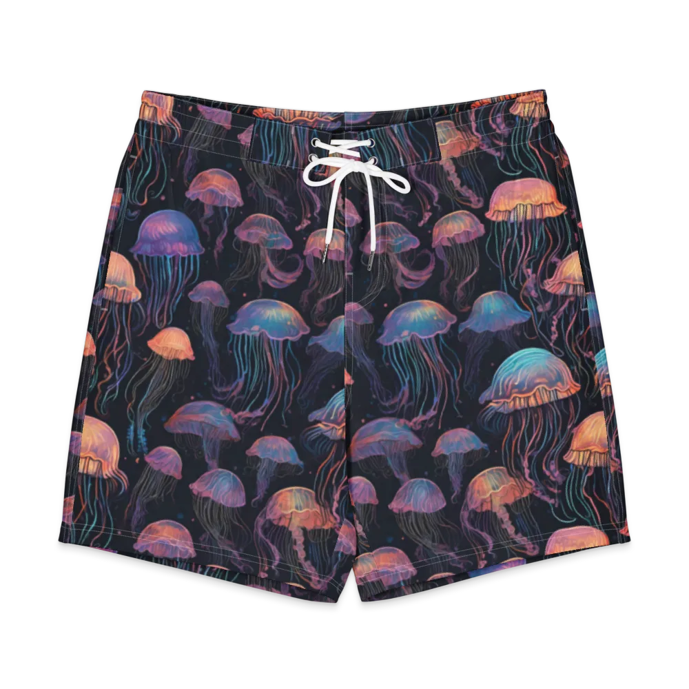 Luminous Medusa on Men's Board Shorts — Front