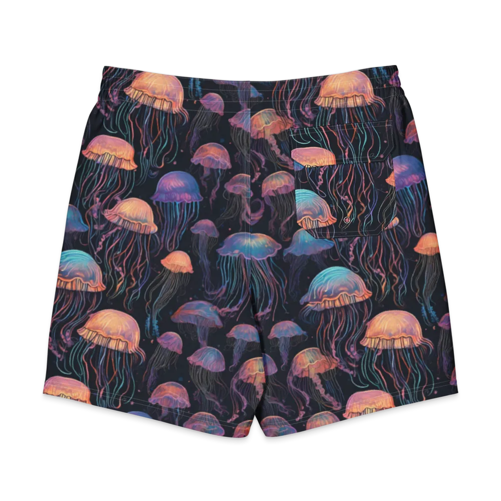 Luminous Medusa on Men's Board Shorts — Back
