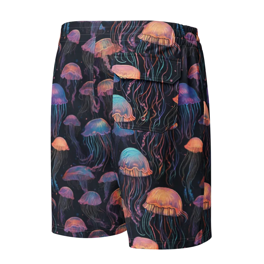 Luminous Medusa on Men's Board Shorts — Back