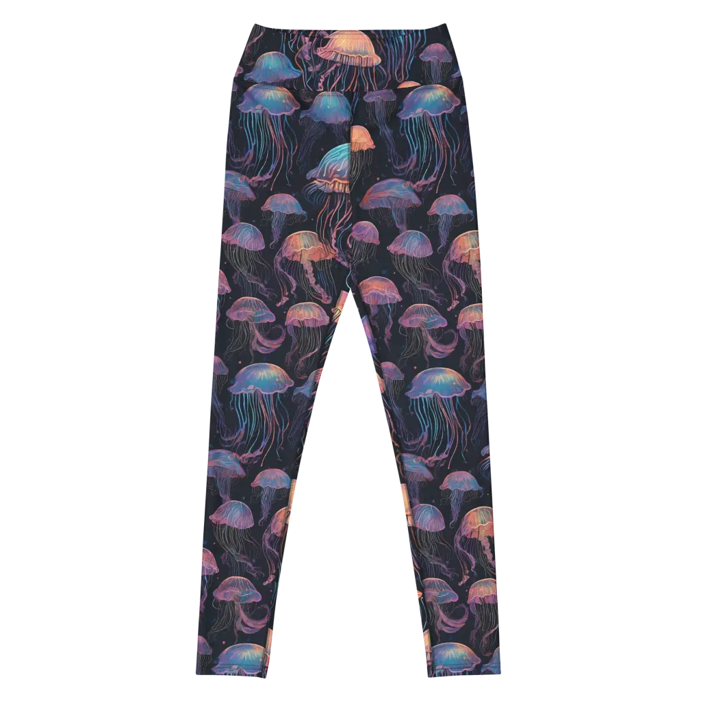 Luminous Medusa on Yoga Leggings — Front