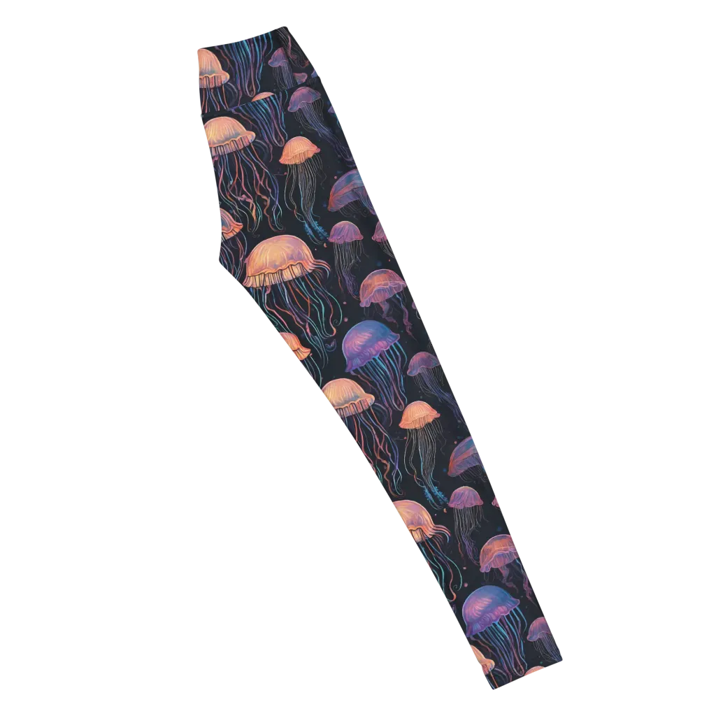 Luminous Medusa on Yoga Leggings — Right