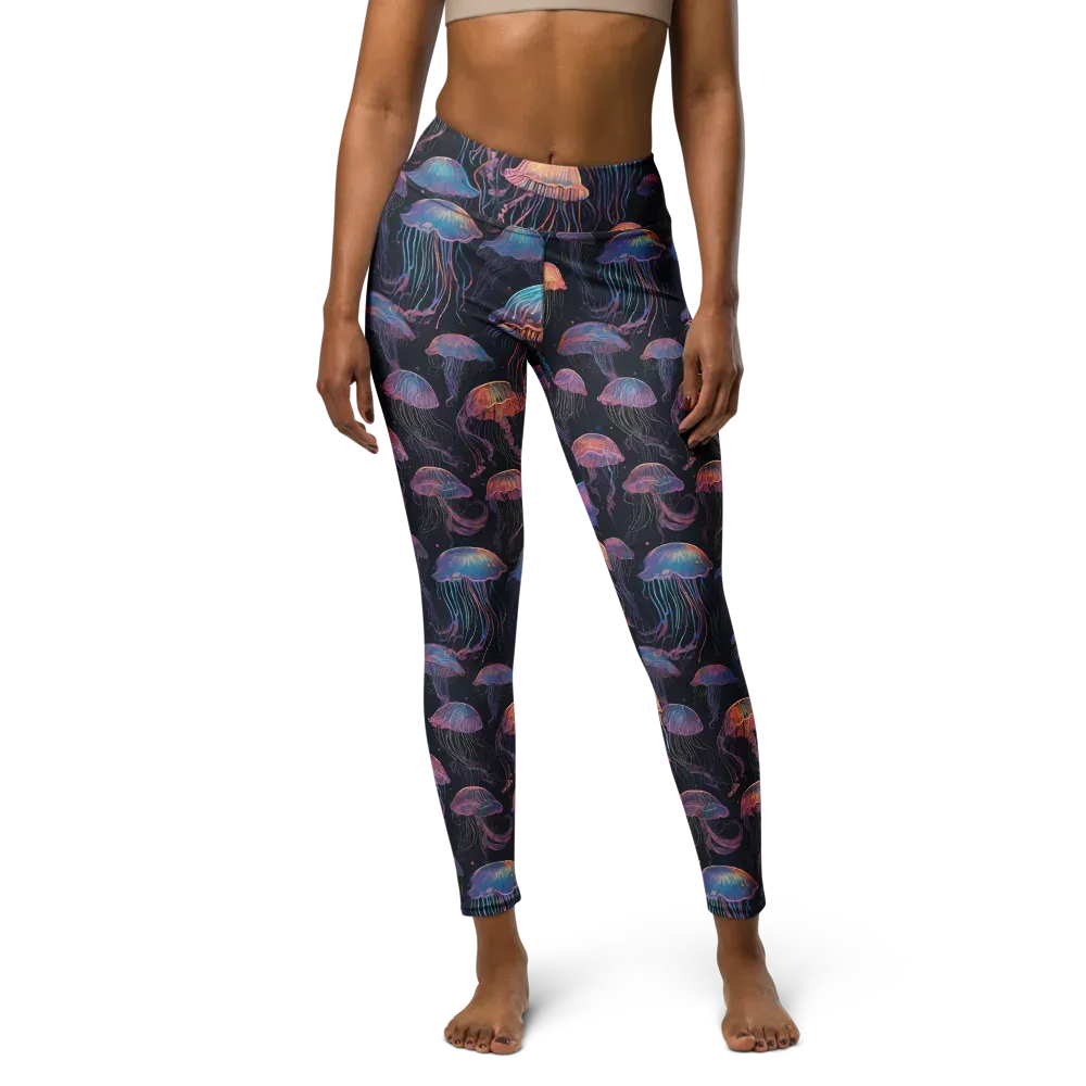 Luminous Medusa on Yoga Leggings — Front