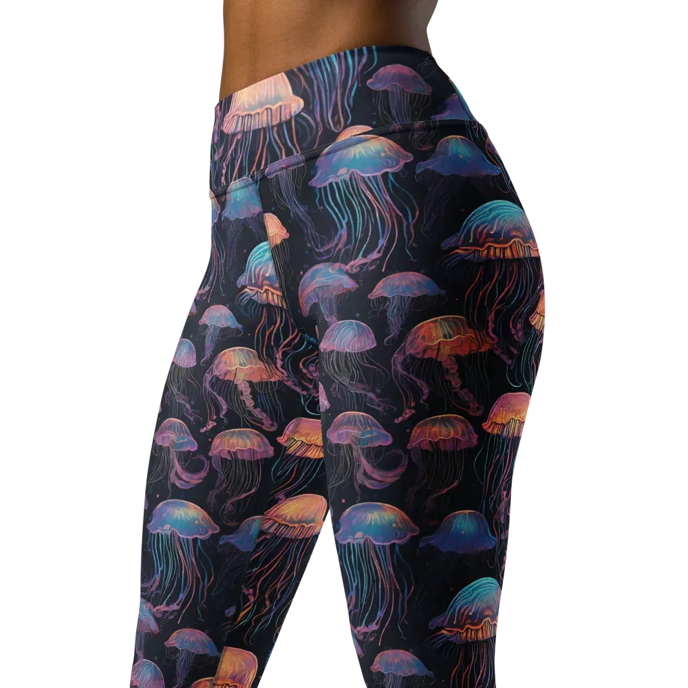 Luminous Medusa on Yoga Leggings — Left Front