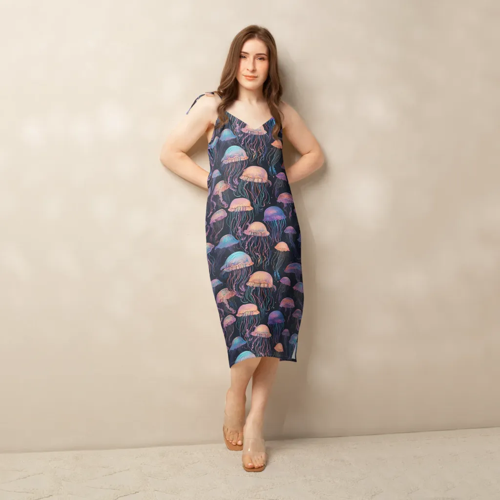 Luminous Medusa on Slip Dress — Front