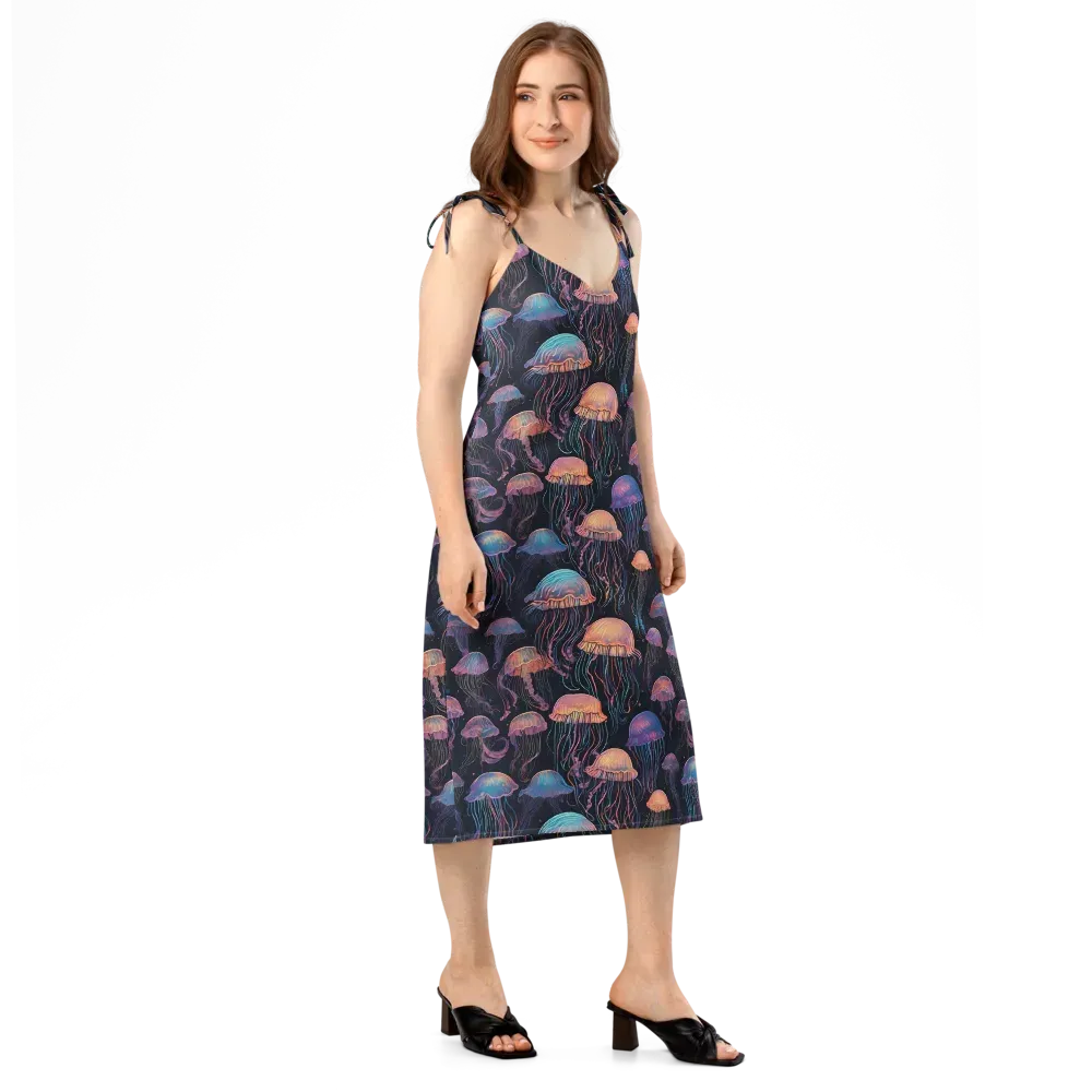 Luminous Medusa on Slip Dress — Right Front