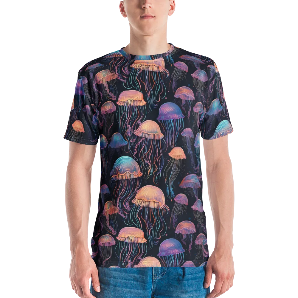 Luminous Medusa on Men's Crew Neck T-Shirt — Front