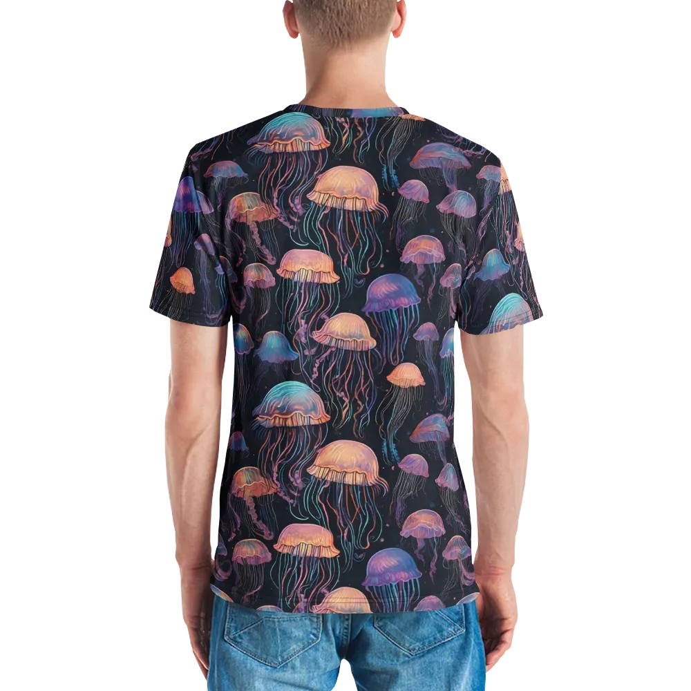 Luminous Medusa on Men's Crew Neck T-Shirt — Back