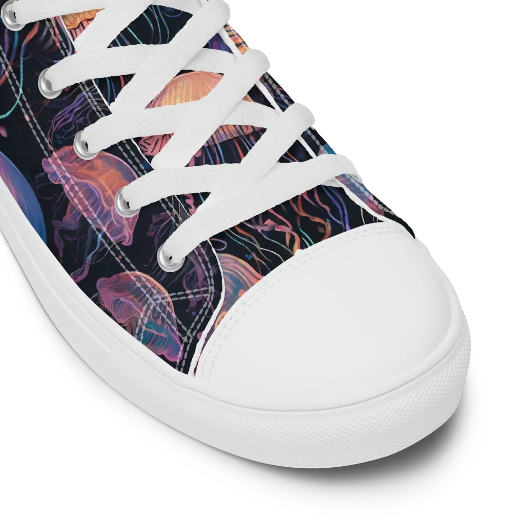 Luminous Medusa on Men's High Top Canvas Shoes — Product details