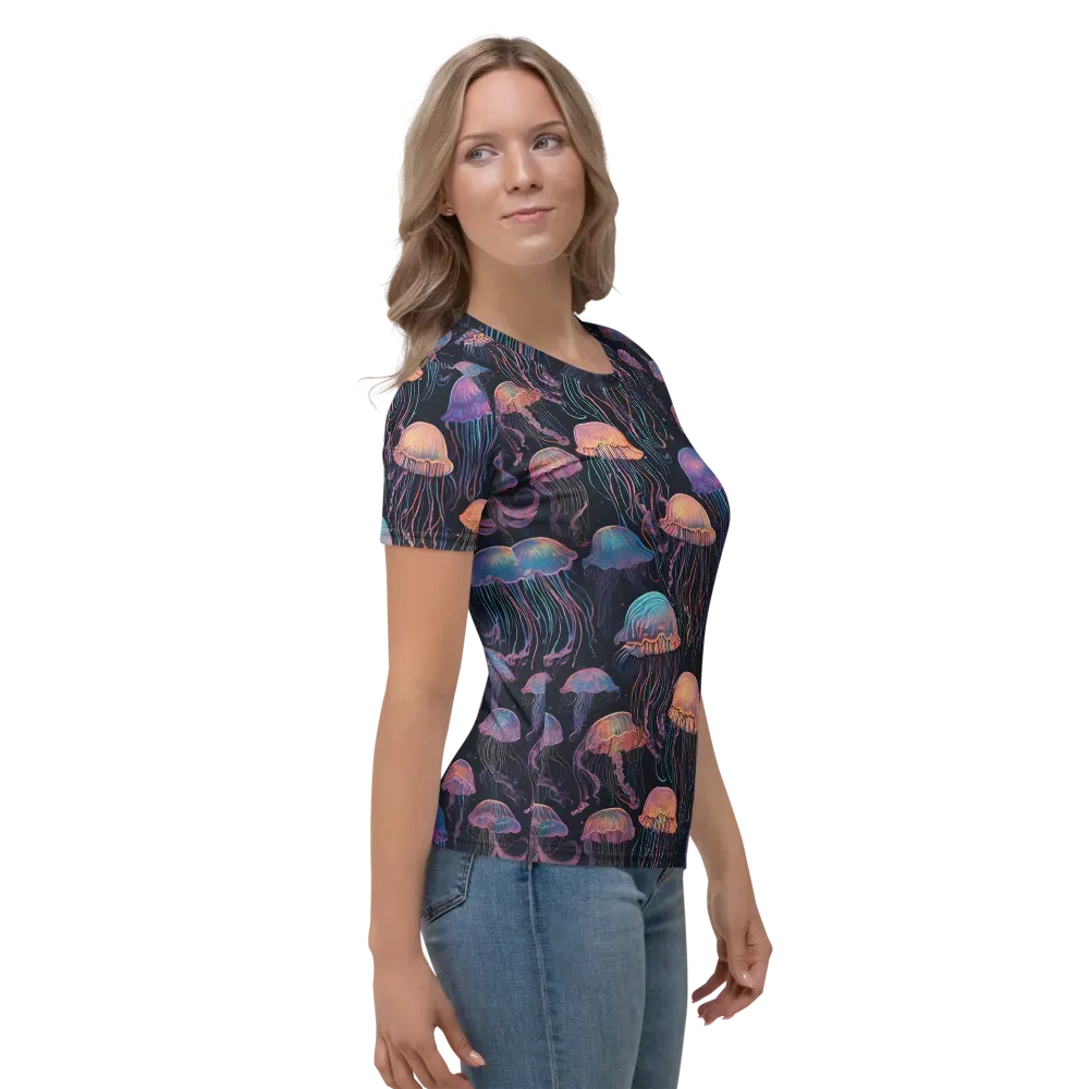 Luminous Medusa on Women's Crew Neck T-Shirt — Right