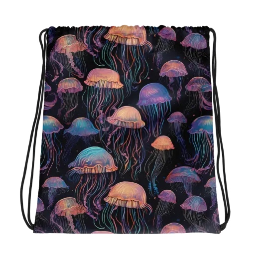 Luminous Medusa on a Drawstring Bag