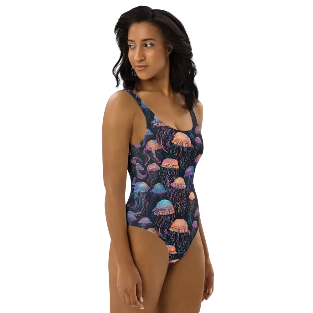 Luminous Medusa on One-Piece Swimsuit — Right