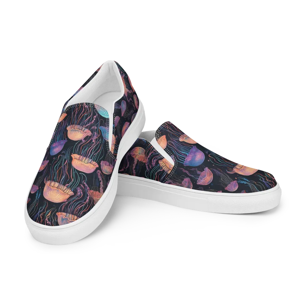 Luminous Medusa on Women's Slip-On Canvas Shoes — Left Front