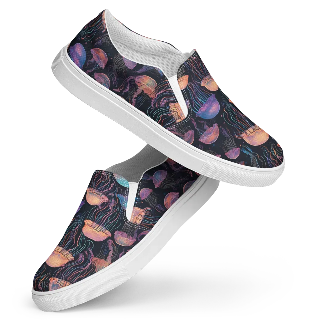 Luminous Medusa on Women's Slip-On Canvas Shoes — Front