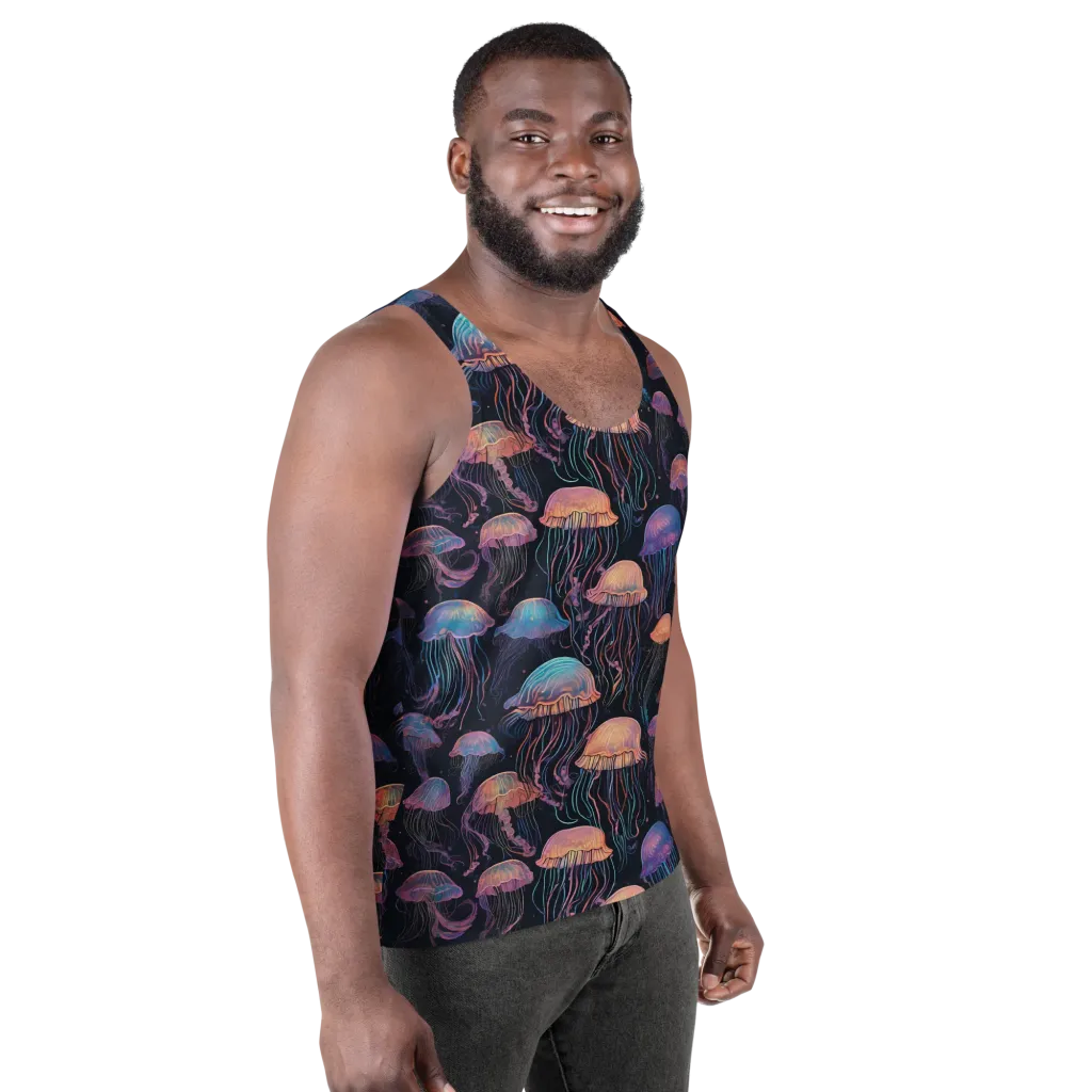 Luminous Medusa on Men's Tank Top — Right Front