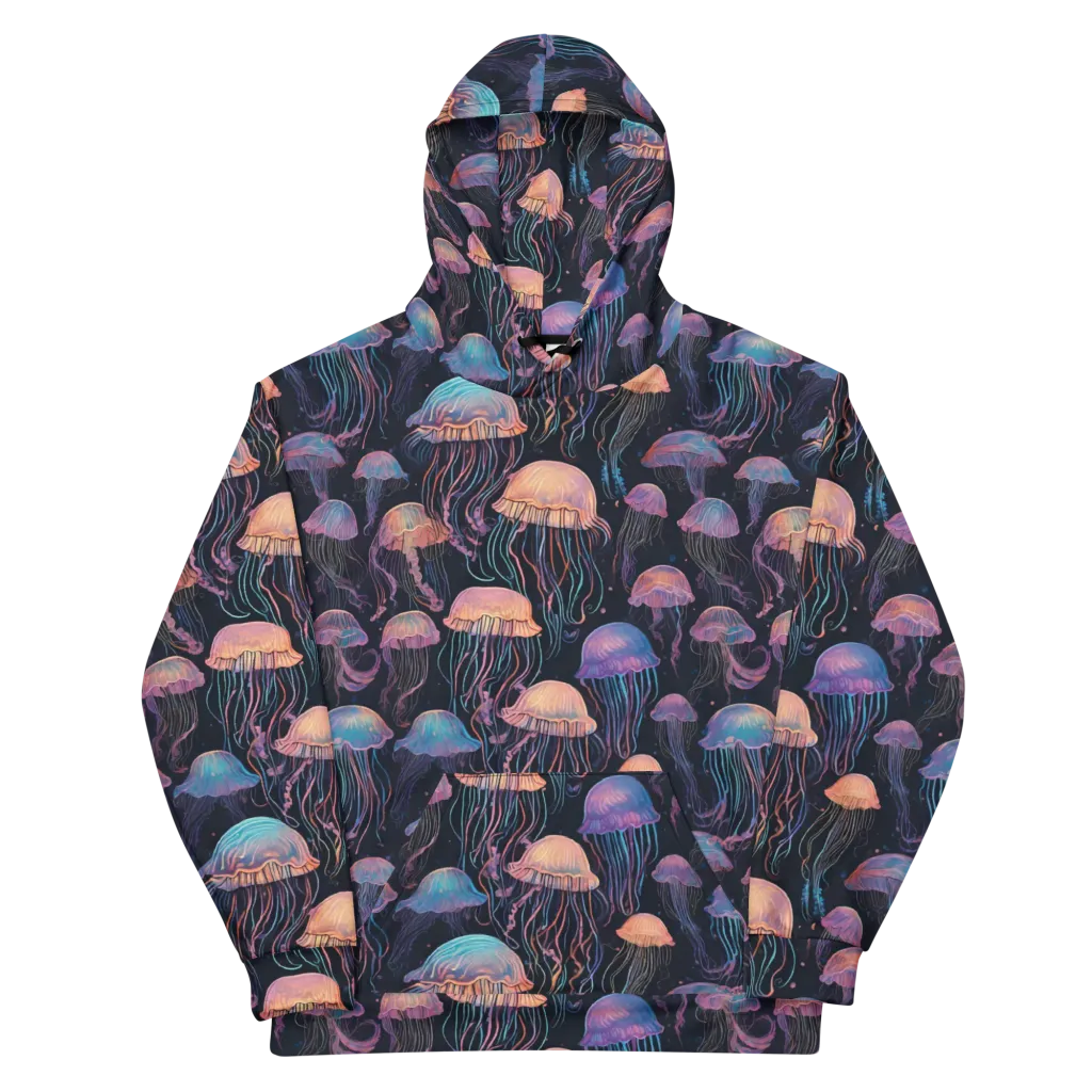 Luminous Medusa on Cotton Hoodie — Front