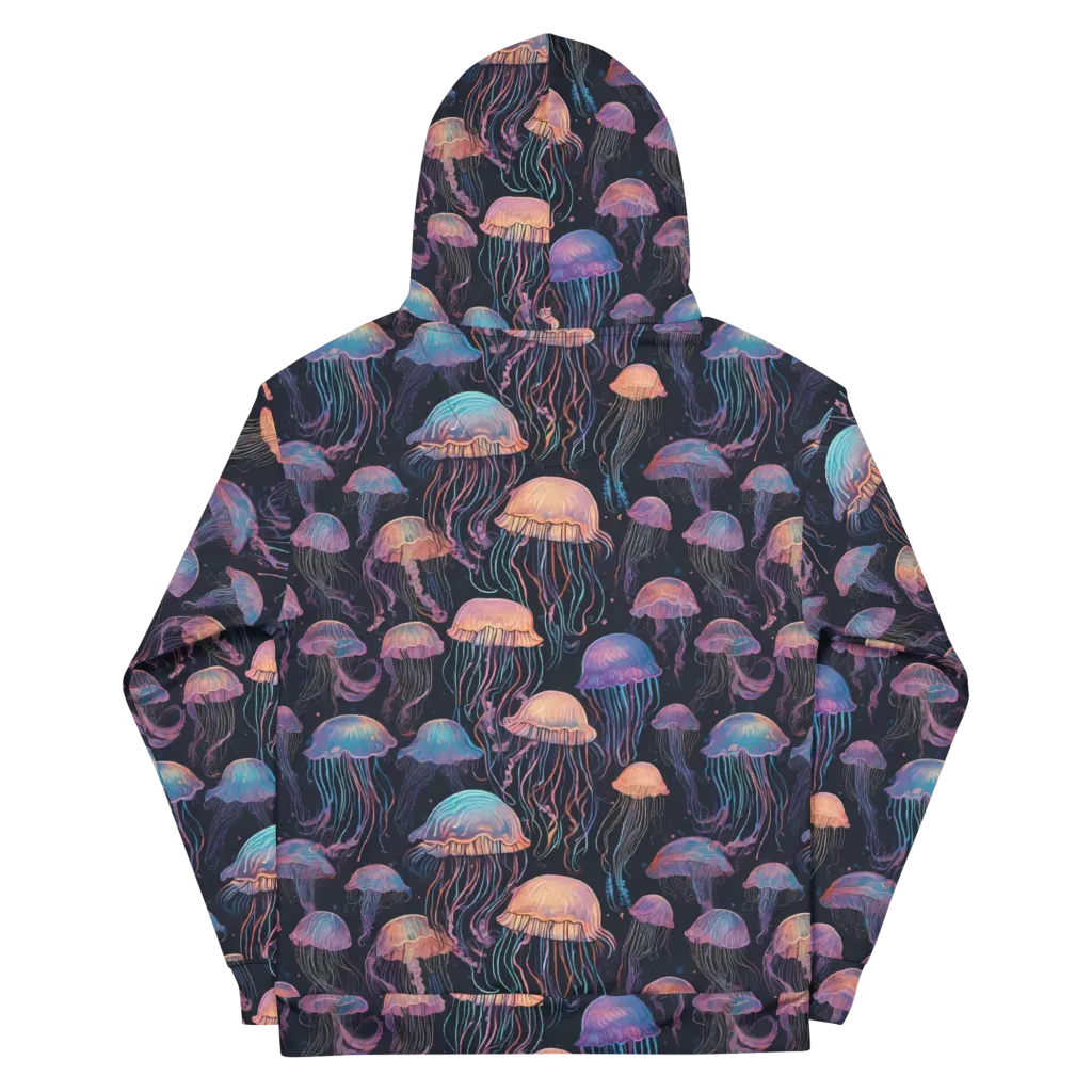 Luminous Medusa on Cotton Hoodie — Back
