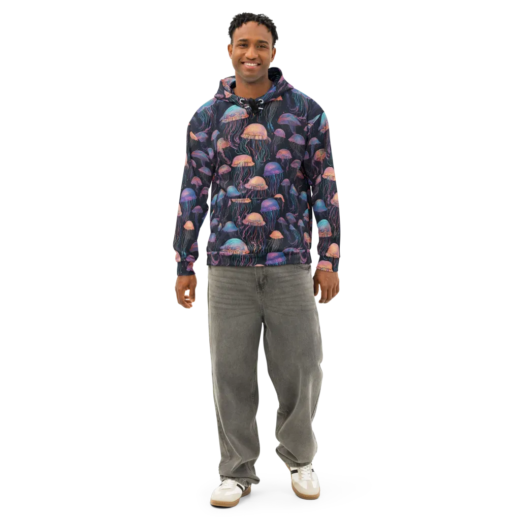 Luminous Medusa on Cotton Hoodie — Front