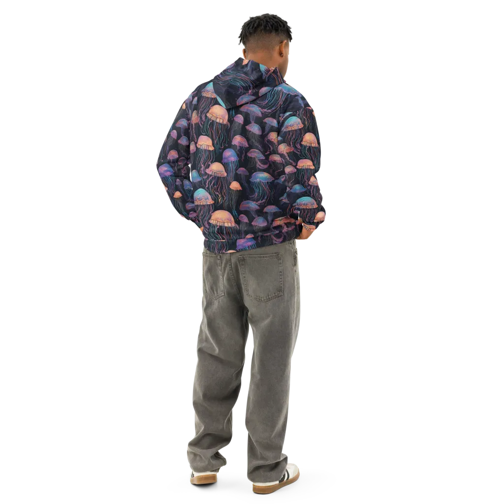 Luminous Medusa on Cotton Hoodie — Back