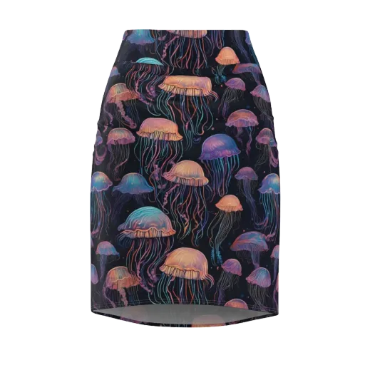 Luminous Medusa on a Pencil Skirt