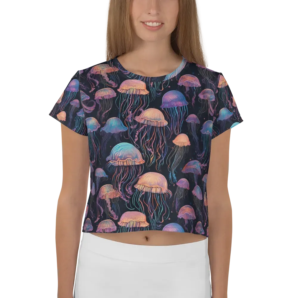 Luminous Medusa on Crop Tee — Front