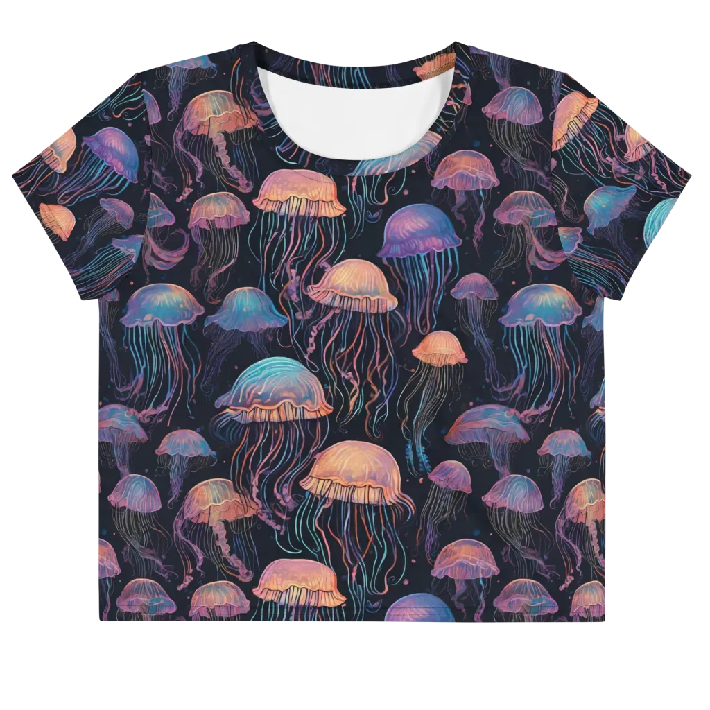 Luminous Medusa on Crop Tee — Front