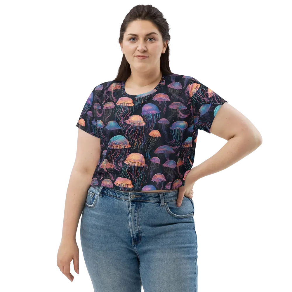 Luminous Medusa on Crop Tee — Front