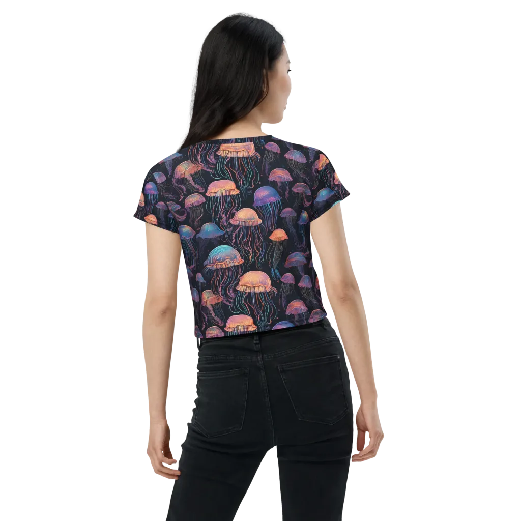Luminous Medusa on Crop Tee — Back