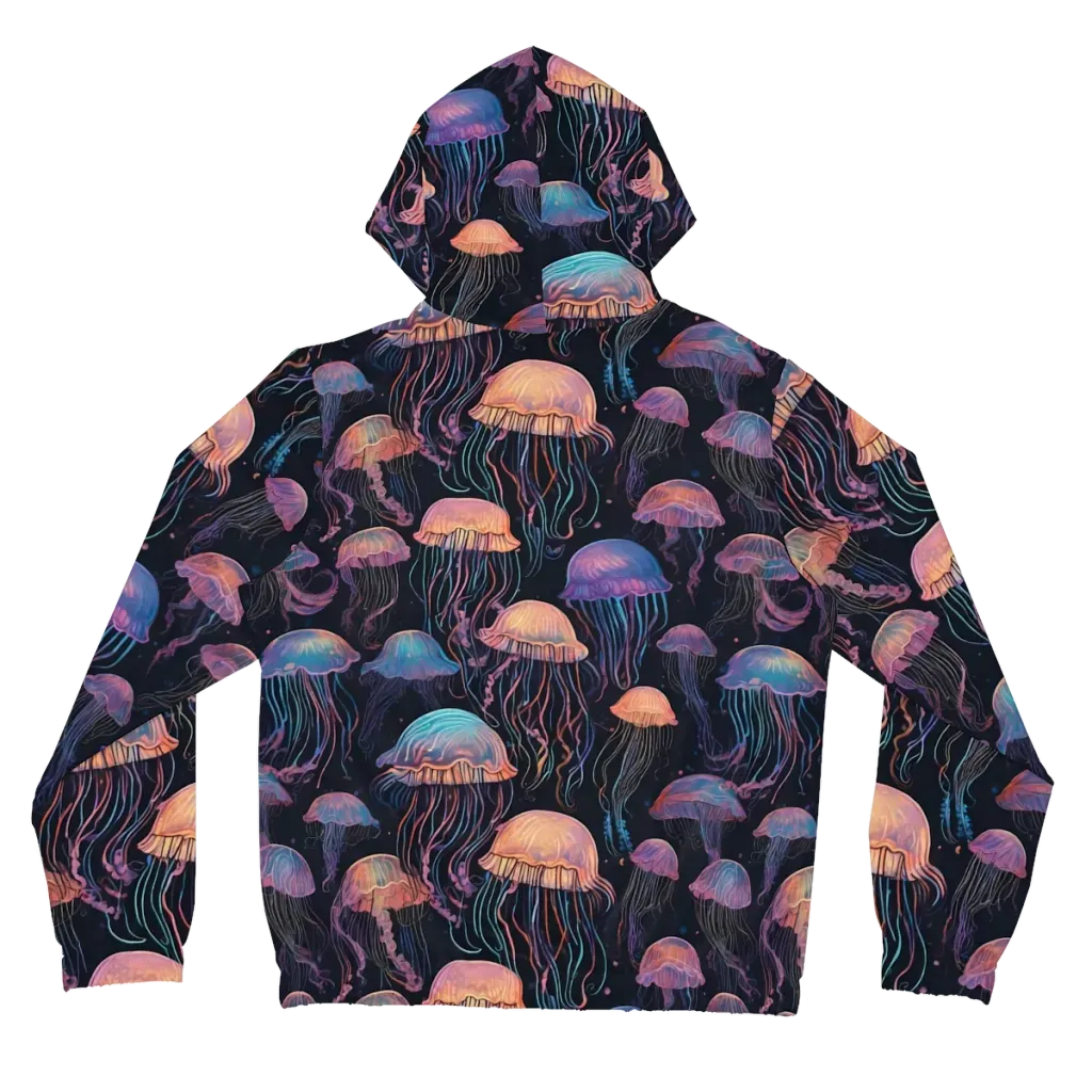 Luminous Medusa on Women's Full-Zip Hoodie — Back