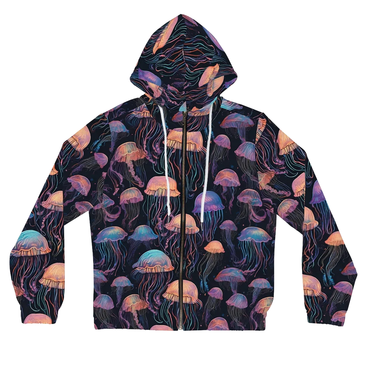 Luminous Medusa on Women's Full-Zip Hoodie — Front