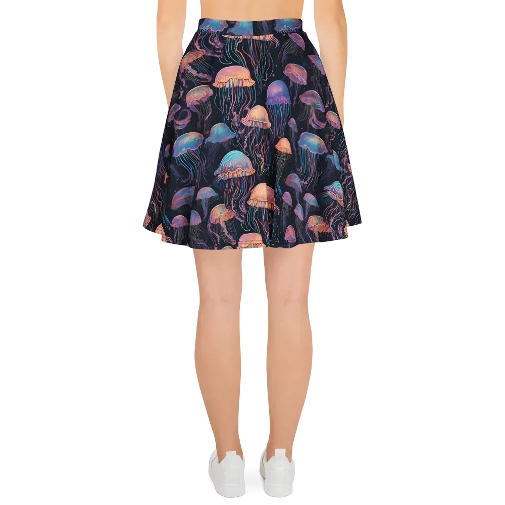 Luminous Medusa on Skater Skirt — Back