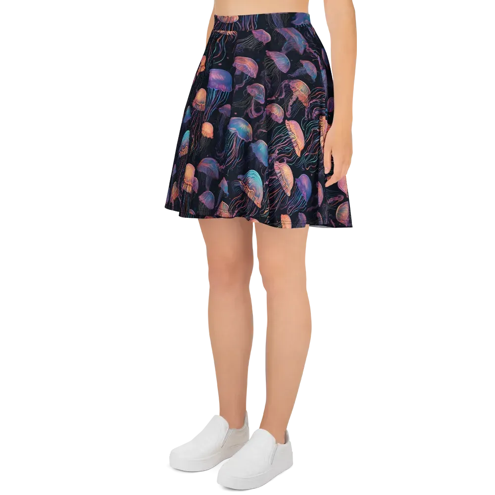 Luminous Medusa on Skater Skirt — Left