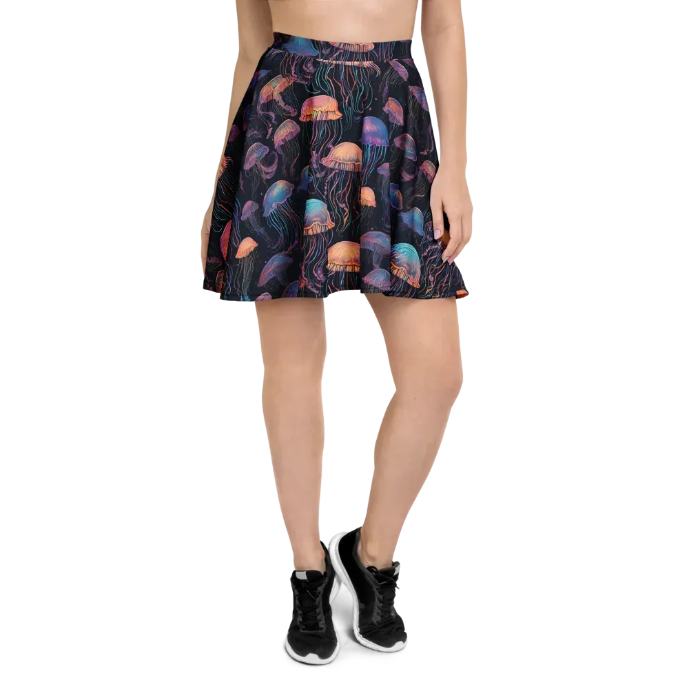 Luminous Medusa on Skater Skirt — Front