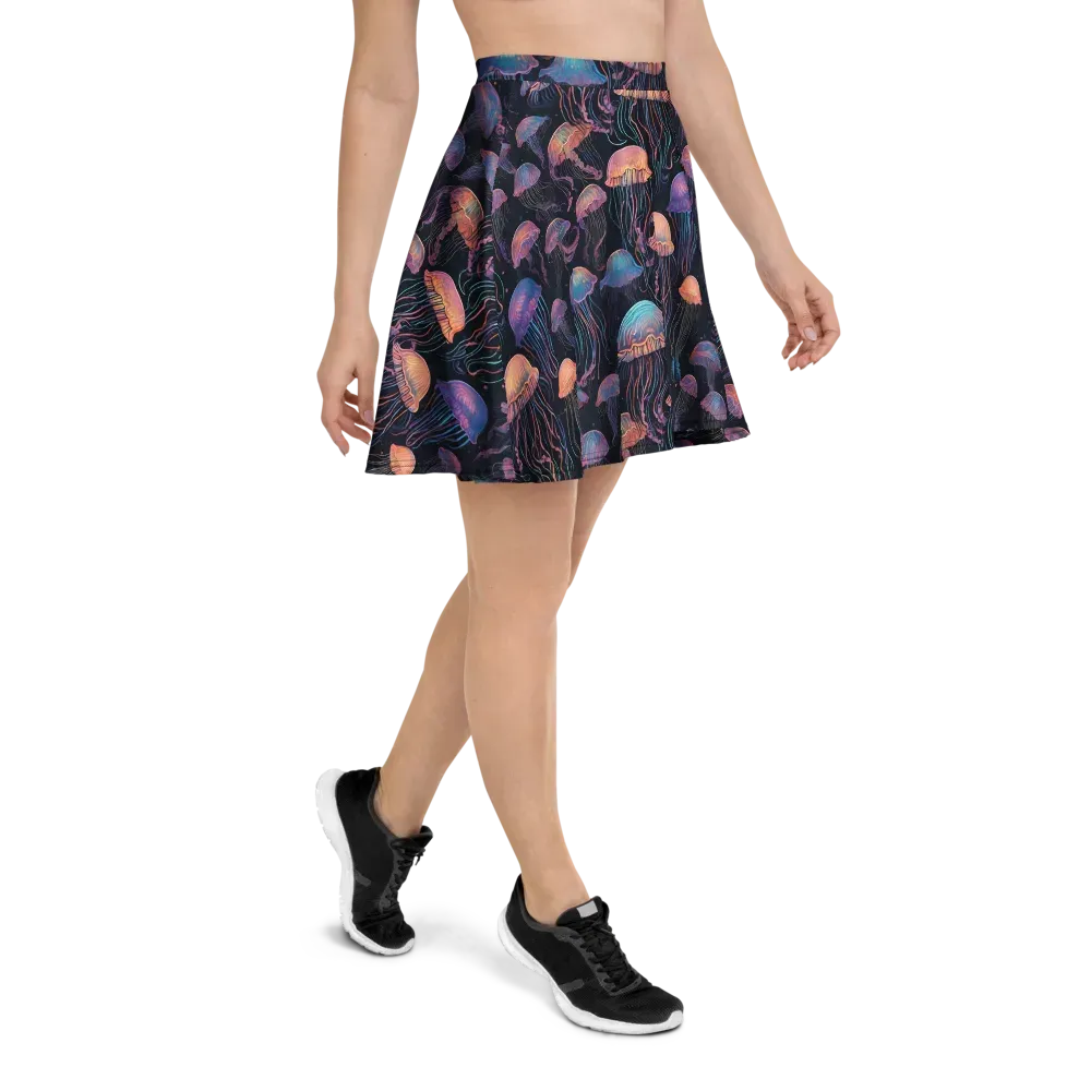 Luminous Medusa on Skater Skirt — Right