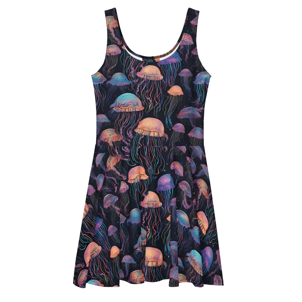 Luminous Medusa on Skater Dress — Front