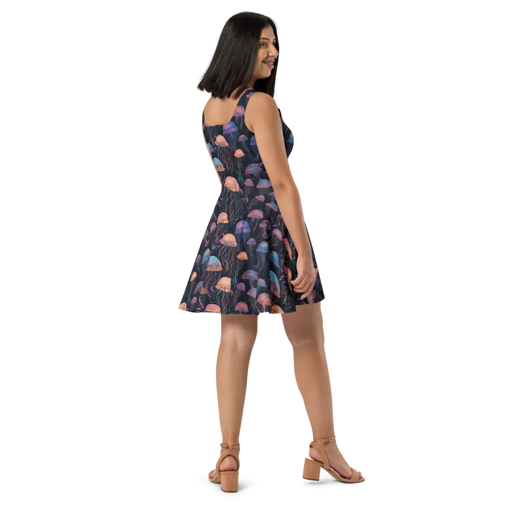 Luminous Medusa on Skater Dress — Right