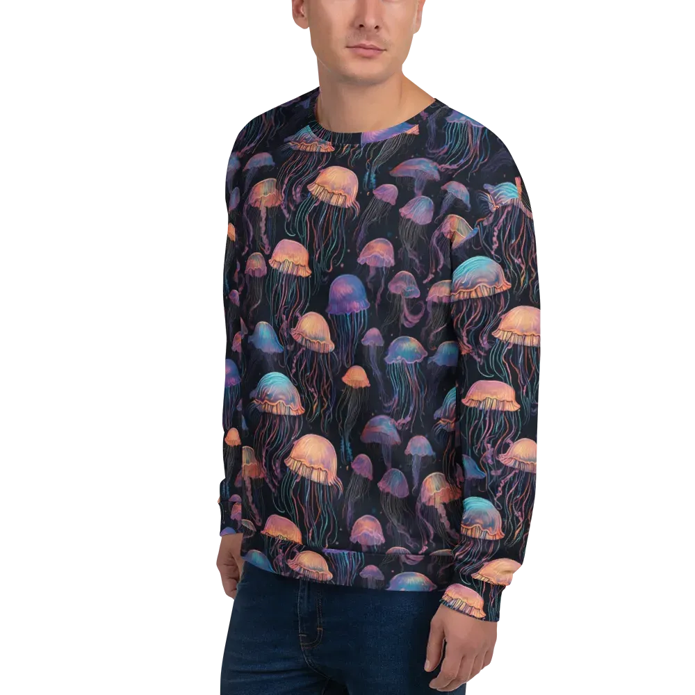 Luminous Medusa on Sweatshirt — Left Front
