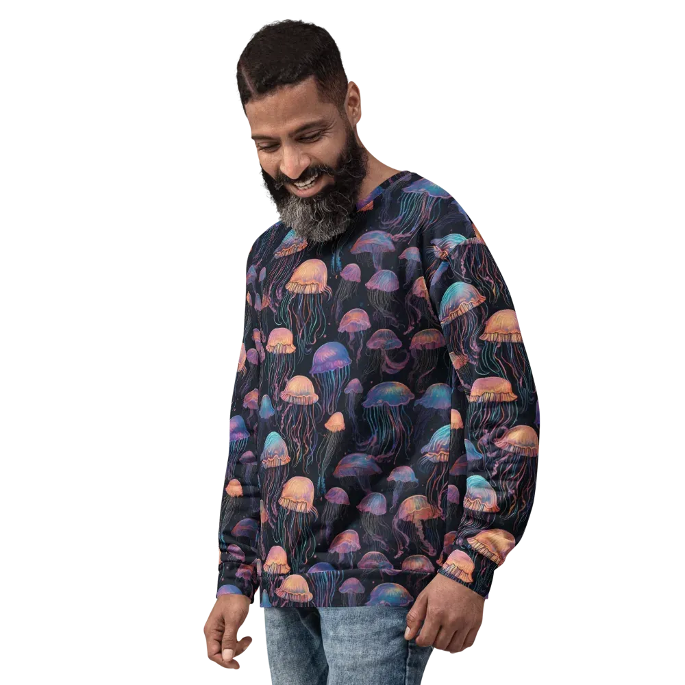 Luminous Medusa on Sweatshirt — Left Front