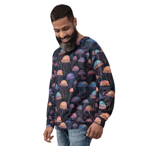 Luminous Medusa on a Sweatshirt