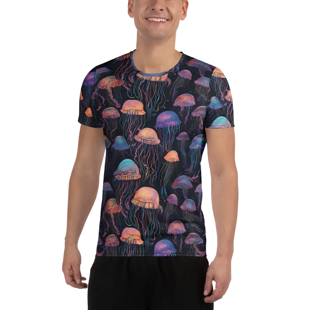 Luminous Medusa on Men's Athletic T-Shirt — Front