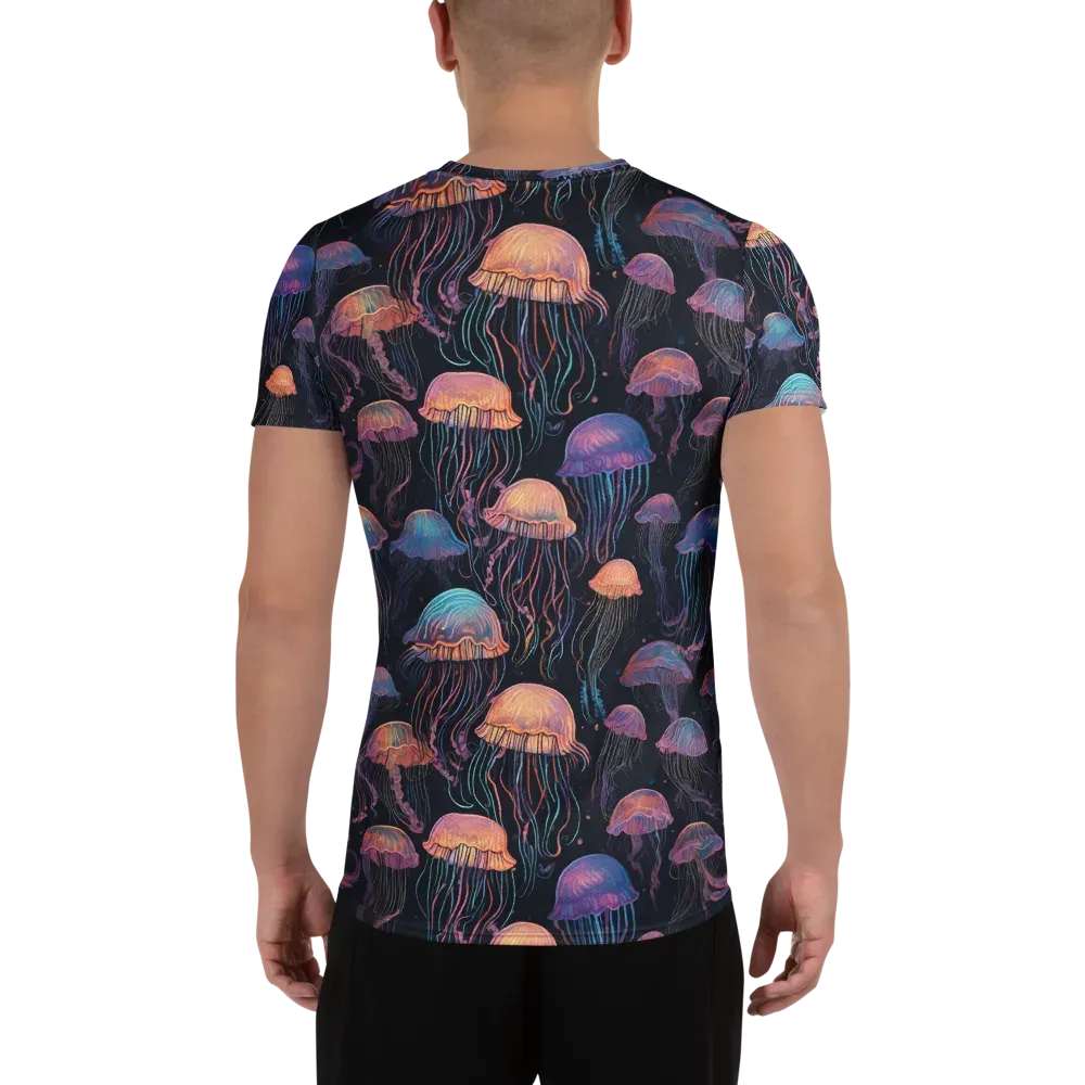 Luminous Medusa on Men's Athletic T-Shirt — Back