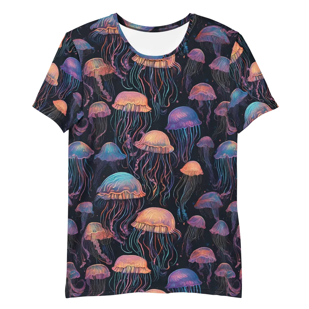 Luminous Medusa on Men's Athletic T-Shirt — Front