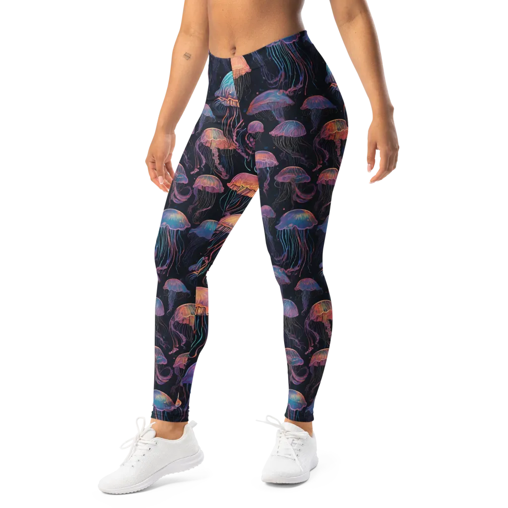 Luminous Medusa on Leggings — Left Front