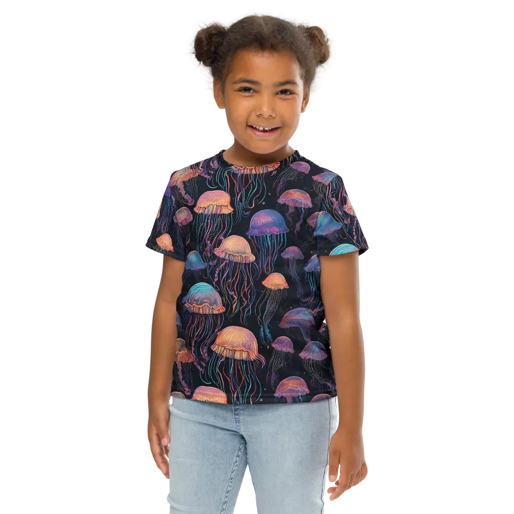 Luminous Medusa on Kids Crew Neck T-Shirt — Front