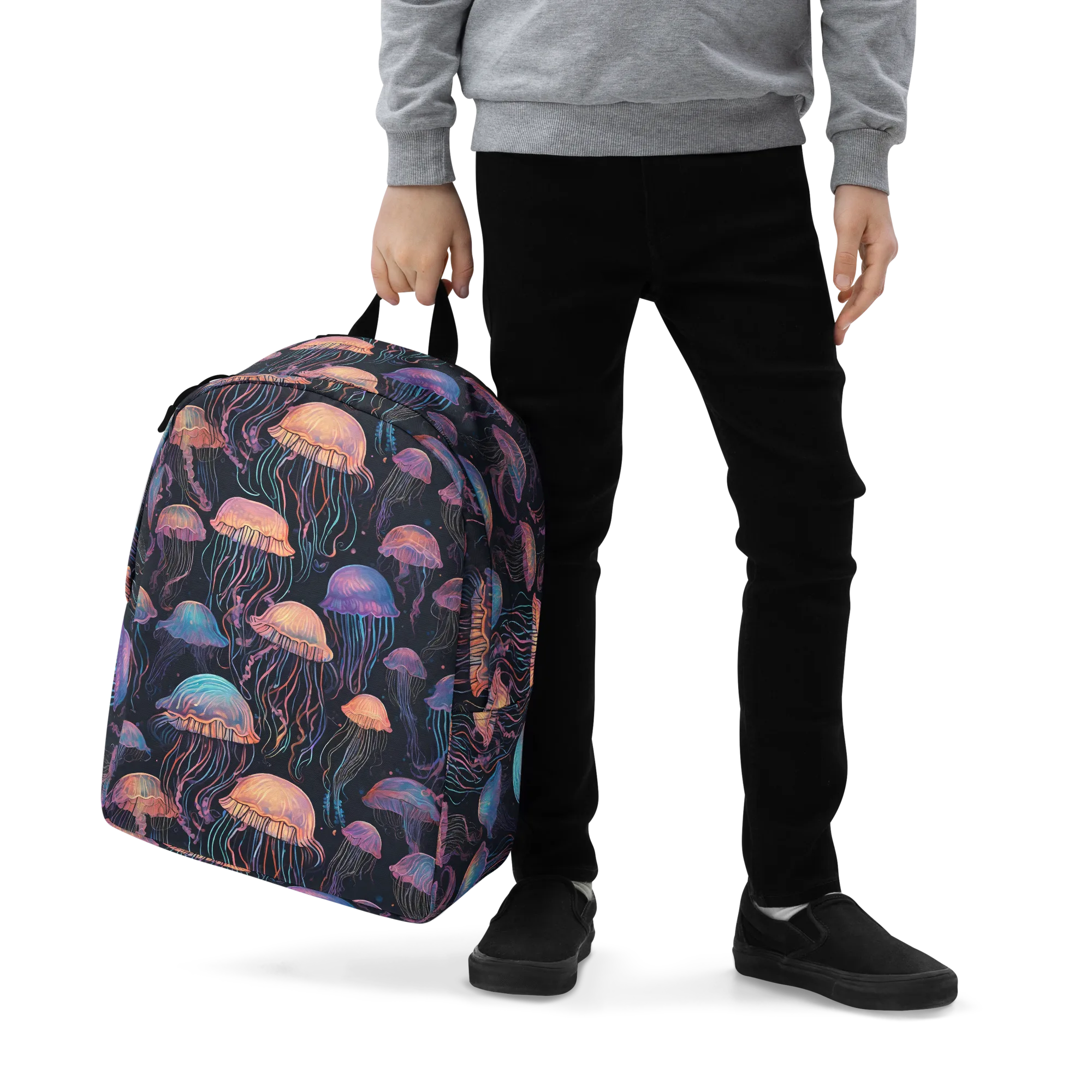 Luminous Medusa on Minimalist Backpack — Zoomed-in