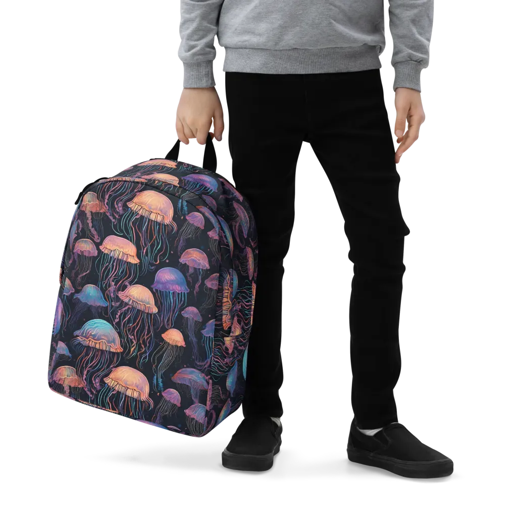 Luminous Medusa on Minimalist Backpack — Zoomed-in
