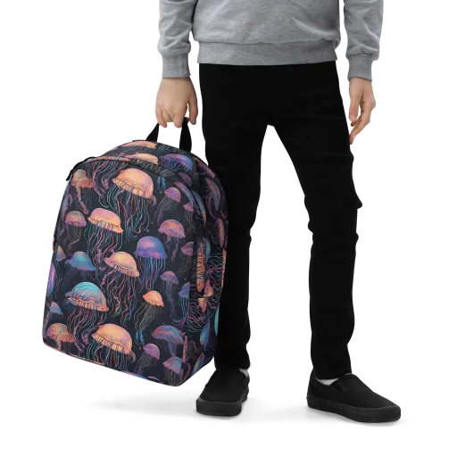 Luminous Medusa on a Minimalist Backpack
