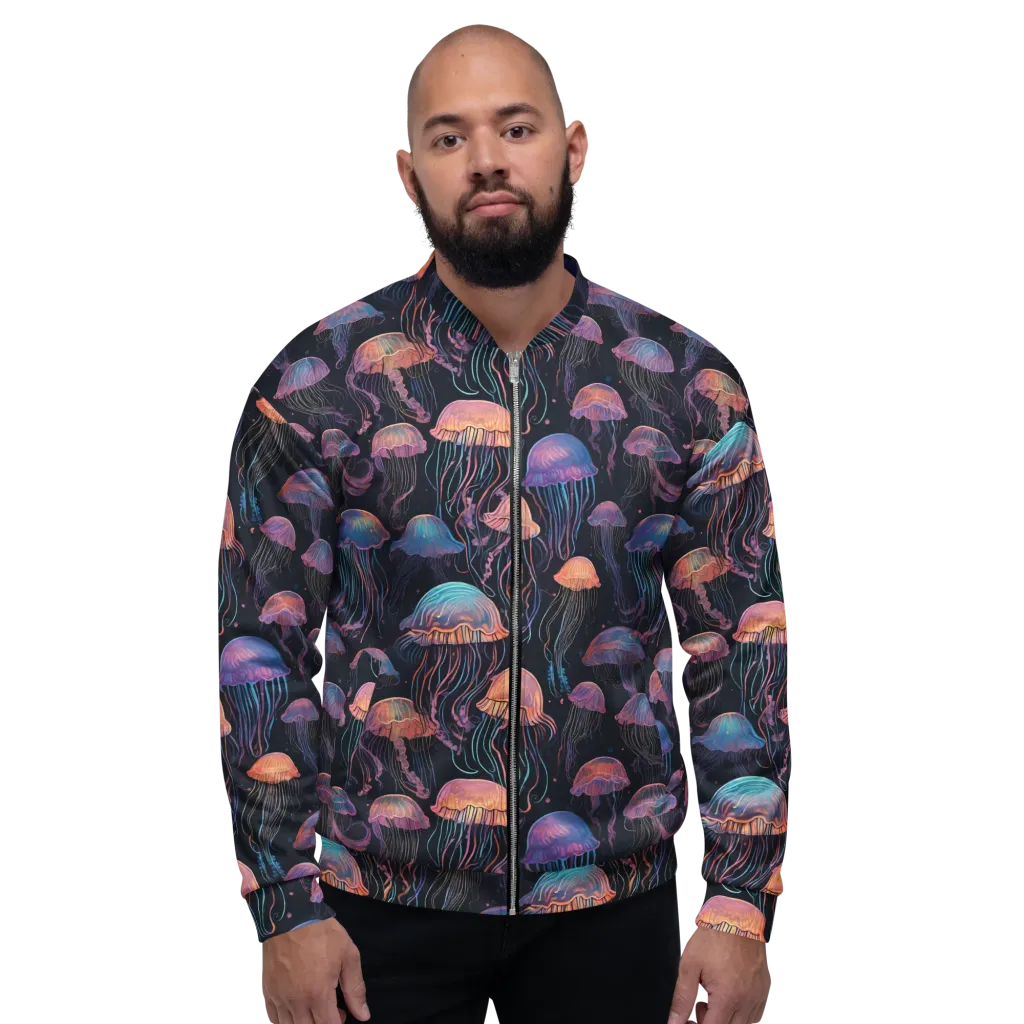 Luminous Medusa on Bomber Jacket — Front