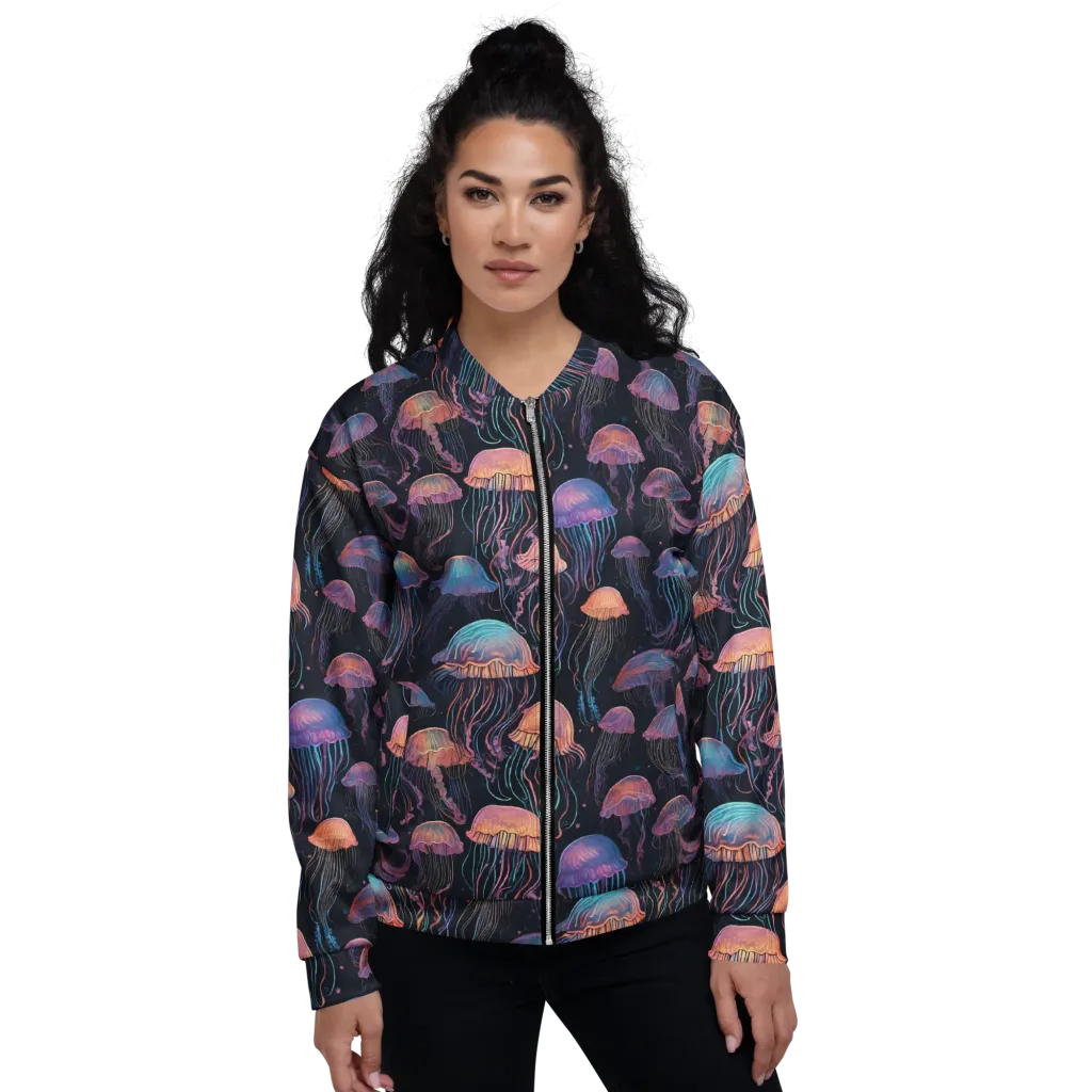 Luminous Medusa on Bomber Jacket — Front