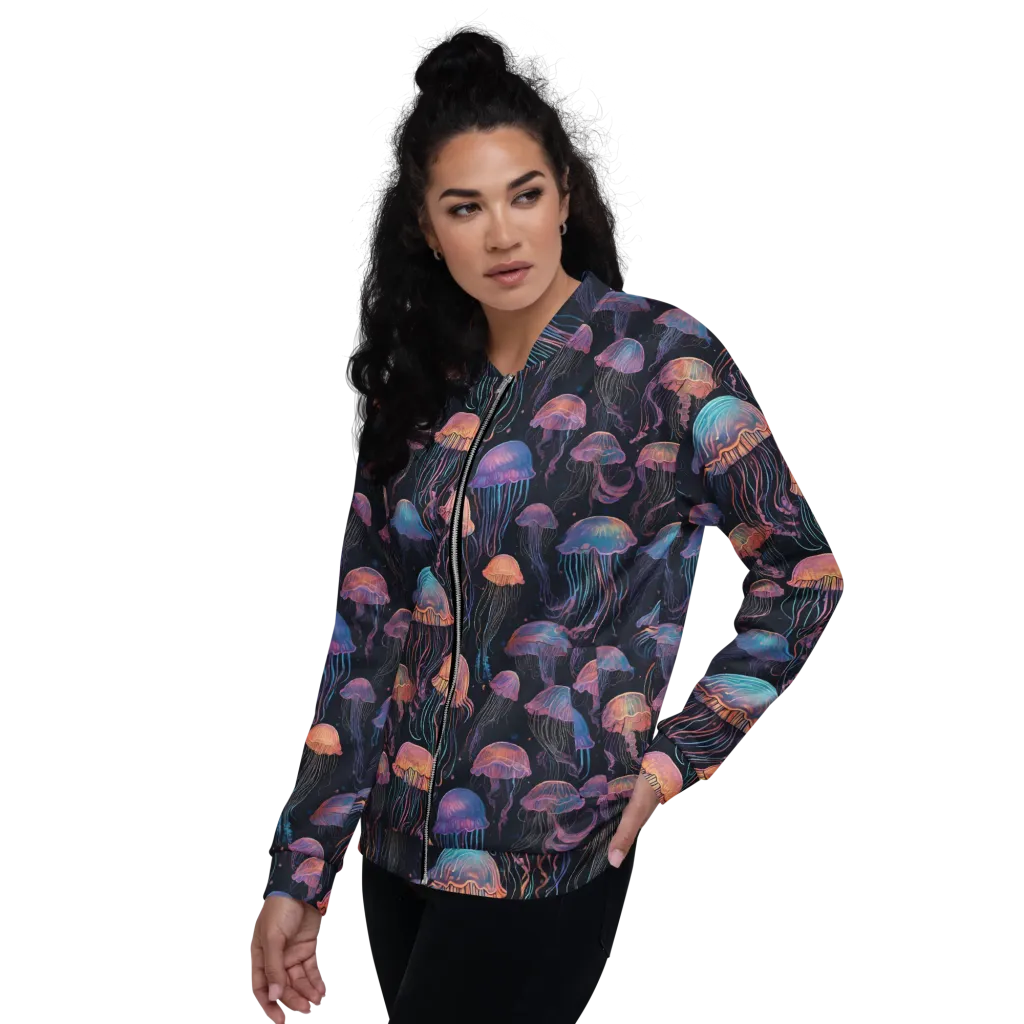 Luminous Medusa on Bomber Jacket — Left