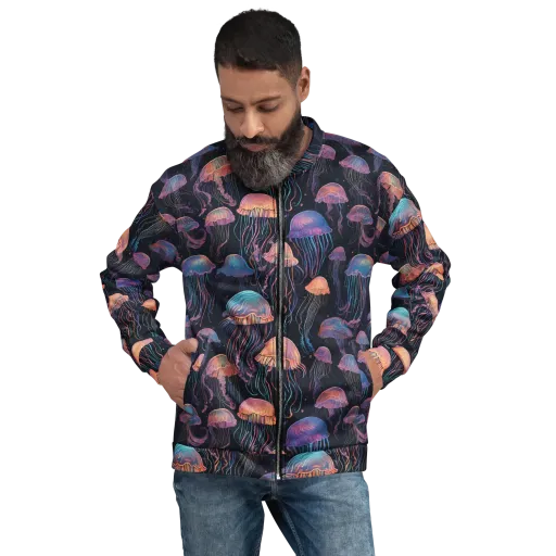 Luminous Medusa on a Bomber Jacket